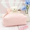 6PCS Cozy Makeup Bag Travel Cosmetic Bag for Women Soft Toiletry Bag Aesthetic Makeup Organizer Portable Large Zipper Pouch for Skincare Beauty Accessories Brushes Waffle Check Light Pink view 3