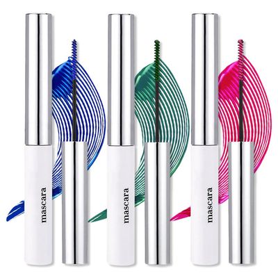 Colored Mascara for Eyelashes, Voluminous Colorful Mascara, Pink Purple Blue Green Red White Black Brown Lash Pack - Lengthening, Defining, Curling, Multiplying Formula (3Pcs-White+Brown+Black)