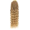 Deep Faux Locs Crochet Hair 18 Inch 8 Packs Goddess Locs Crochet Hair Soft Loc Crochet Braids with Curly Ends Pre Looped Deep Wavy Crochet Braids for Black Women (18 Inch, Blonde) view 1