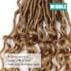 Deep Faux Locs Crochet Hair 18 Inch 8 Packs Goddess Locs Crochet Hair Soft Loc Crochet Braids with Curly Ends Pre Looped Deep Wavy Crochet Braids for Black Women (18 Inch, Blonde) view 4