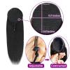 100% Human Hair Drawstring Ponytail Extension Yaki Straight in Natural Color 1B Yaki Wave Ponytail Clip in Extensions for Black Women (22 Inch) view 2