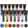 AROIC Face Glitter, 14Pcs Mardi Gras Accessories, Body & Hair Glitter Gel Sparkle Makeup for Women Party Rave Outfits, Concerts Festival Face PaintRave Accessories Music Festivals Black Light Party view 1