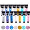 AROIC 14 Pcs Body Glitter - 7 Colors Mermaid Fairy Sparkle Makeup, Face & Hair Glitter Gel for Women Match with Mermaid Costume, Concerts Rave Accessories, Face Paint, Cosplay, Festival Birthday Party view 1