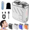 Mini Shaver, Small Steel Cannon Suspended Magnetic Blade Shaver, Mini Electric Explosive Shavers for Men, Waterproof, USB Fast Charging, Compact Travel Size (1PC-White) view 1