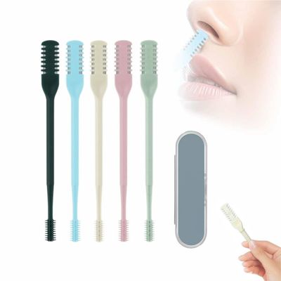 BusyLive 2 in 1 Nasal Hair Cutter, 2025 New Double Sided Nose Hair Knife, Manual 360 Rotating Nostril Hair Removal Tool Double Sided Blade with Ear Digger for Men and Women (5PCS)