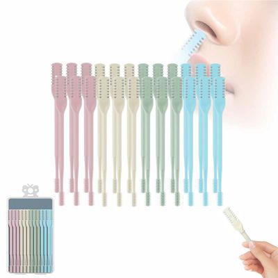 BusyLive 2 in 1 Nasal Hair Cutter, 2025 New Double Sided Nose Hair Knife, Manual 360 Rotating Nostril Hair Removal Tool Double Sided Blade with Ear Digger for Men and Women (24PCS)