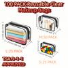 100 Pcs Clear Makeup Bags Bulk(25 Small, 50 Medium,25 Large) Tsa Approved Toiletry Bag Cosmetic Bag Waterproof Travel Small Pouches with Zipper for Men and Women (Black) view 2