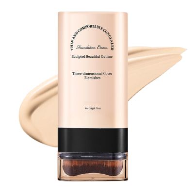 2 In 1 Foundation Stick Long-lasting Eraser Lightweight Double Head Face Make Up Foundation Stick With Brush (03)