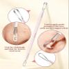 3PCS Pimple Extractor Acne Treatment Tool Professional Stainless Blackhead Comedone Removal Popper Tool for Face Nose Blackhead Extractor Tool (Pink) view 2