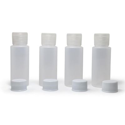 2oz 8-Pieces TSA Approved Translucent Squeeze Bottles with Flip Cap & Extra Screw Caps, Leak Proof, FDA Compliant. Safe for Premium Costmetic, Shampoo, Conditioner DIY projects and Camping.