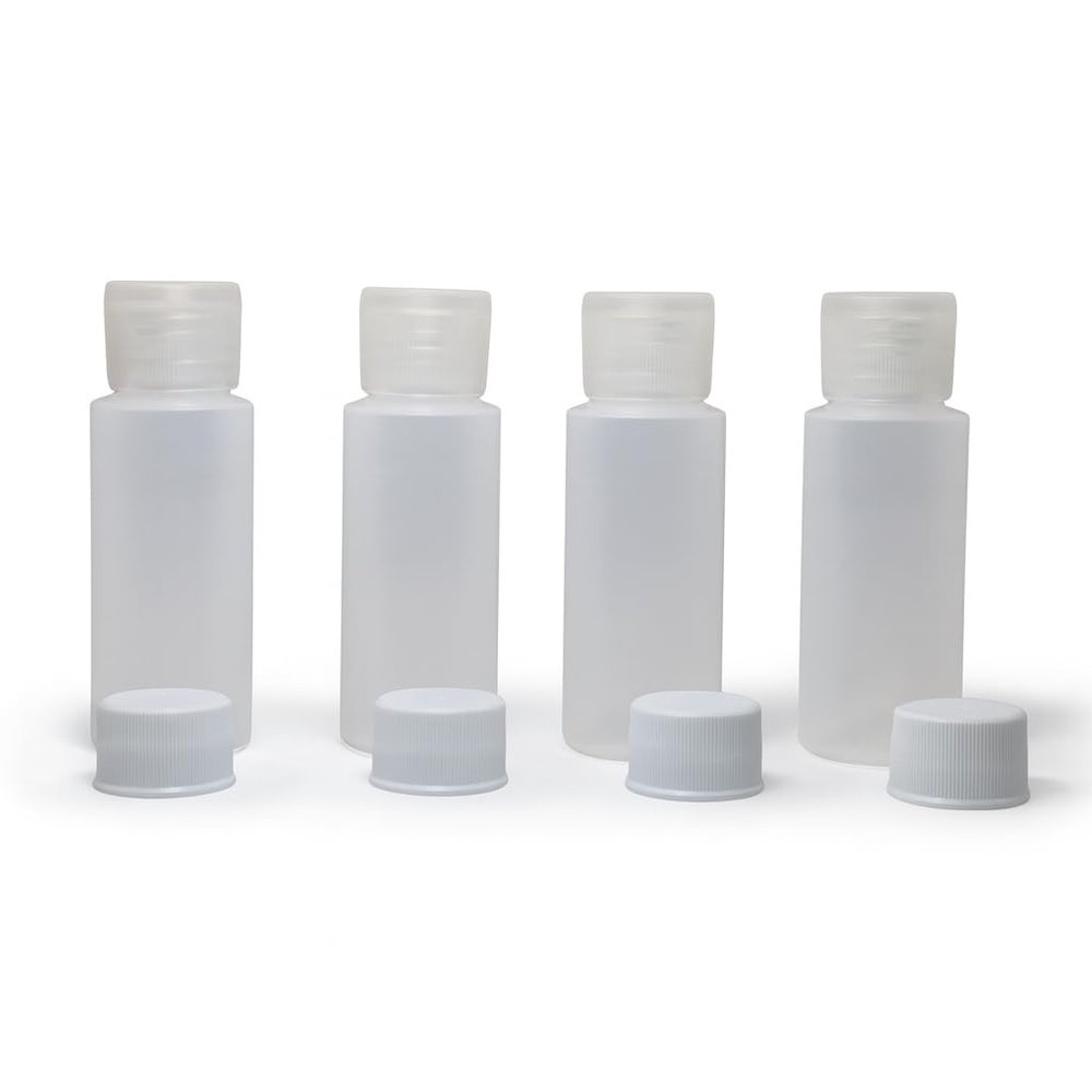 2oz 8-Pieces TSA Approved Translucent Squeeze Bottles with Flip Cap & Extra Screw Caps, Leak Proof, FDA Compliant. Safe for Premium Costmetic, Shampoo, Conditioner DIY projects and Camping.