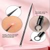 3PCS Pimple Extractor Acne Treatment Tool Professional Stainless Blackhead Comedone Removal Popper Tool for Face Nose Blackhead Extractor Tool (Black) view 4