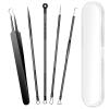 5PCS Blackhead Remover Pimple Popper Tool Kit, Professional Stainless Pimple Acne Blemish Removal Tools Kit for Face (Black) view 1