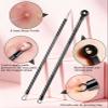 5PCS Blackhead Remover Pimple Popper Tool Kit, Professional Stainless Pimple Acne Blemish Removal Tools Kit for Face (Black) view 3