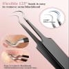 5PCS Blackhead Remover Pimple Popper Tool Kit, Professional Stainless Pimple Acne Blemish Removal Tools Kit for Face (Black) view 4