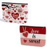 2 Pcs Love Is Sweet Makeup Bag, Organizer Portable Pouch Purse Travel Essentials Organizer Cosmetic Bags for Women, Cute Heart Travel Makeup Accessories, Birthday Gifts for Women view 1