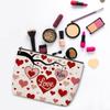 2 Pcs Love Is Sweet Makeup Bag, Organizer Portable Pouch Purse Travel Essentials Organizer Cosmetic Bags for Women, Cute Heart Travel Makeup Accessories, Birthday Gifts for Women view 3