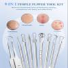 5PCS Blackhead Remover Pimple Popper Tool Kit, Professional Stainless Pimple Acne Blemish Removal Tools Kit for Face (Silver) view 2