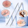 5PCS Blackhead Remover Pimple Popper Tool Kit, Professional Stainless Pimple Acne Blemish Removal Tools Kit for Face (Silver) view 3