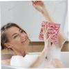3-Pack Loofah Washcloth Set with Soap Pouch Exfoliating Bath Sponge with Drawstring Dual-Sided for Deepth Cleansing & Smooth Skin (3 Colors) view 3