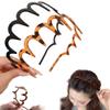 2025 New U Shape Fashion Tooth Hair Comb Headband, Reversible Headband with Teeth High Cranium Reversible Korean Headbands with Teeth Gifts for Teen Girls (Amber+Black, Medium) view 1