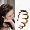 2025 New U Shape Fashion Tooth Hair Comb Headband, Reversible Headband with Teeth High Cranium Reversible Korean Headbands with Teeth Gifts for Teen Girls (Amber+Black, Medium) view 2
