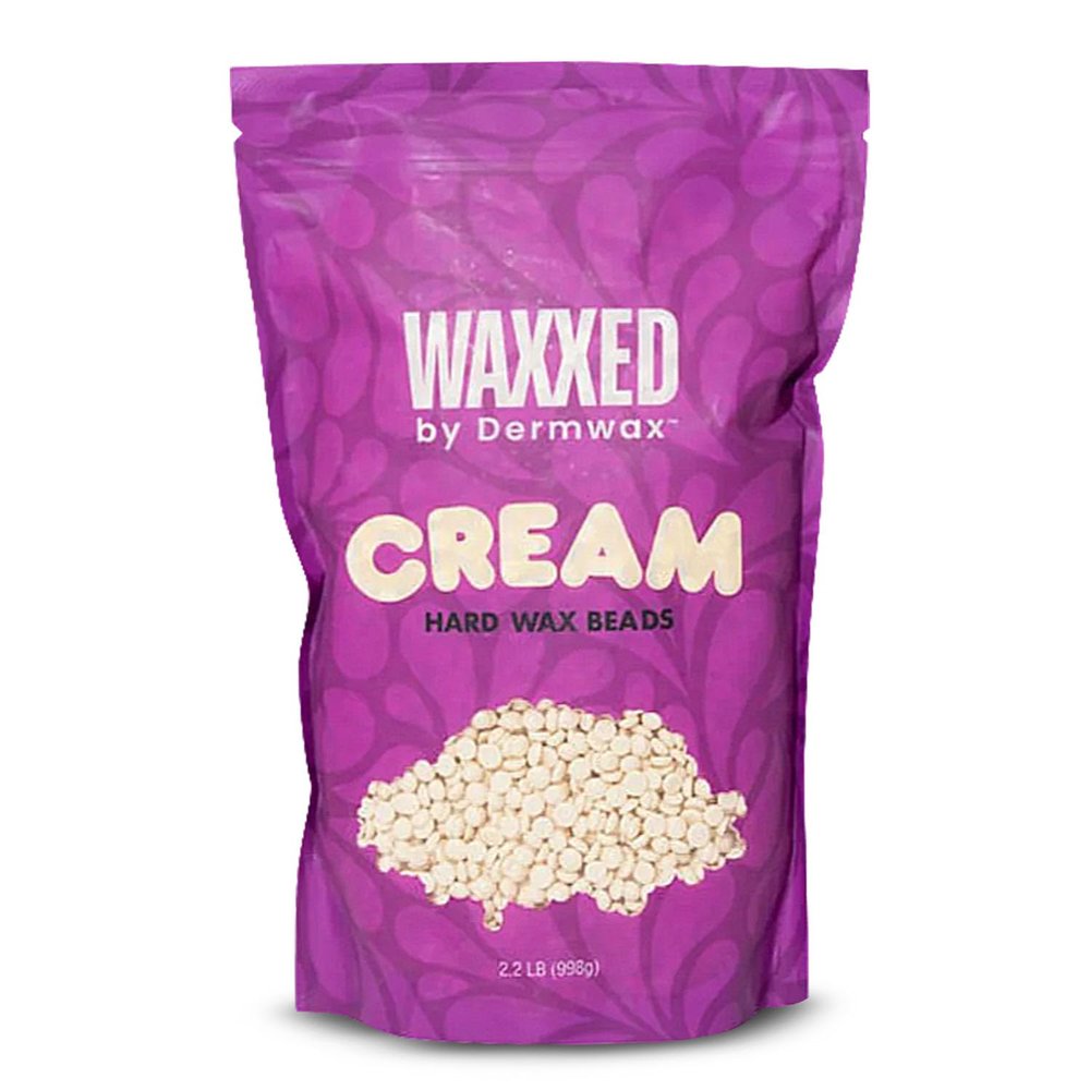 WAXXED Cream Hard Wax Beads 2.2LB  Titanium DioxideInfused Cream Wax for Everyday Use  Smooth Application for Sensitive Areas  Clean Removal with Less Residue - Ideal for Professional & Home Use