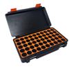 3D Printed - 3ml Vial Storage Case - Freezer Safe Hard Shell Peptide Case for Home, Fridge, Travel (Black/Orange, 50 3ml Vials) view 1