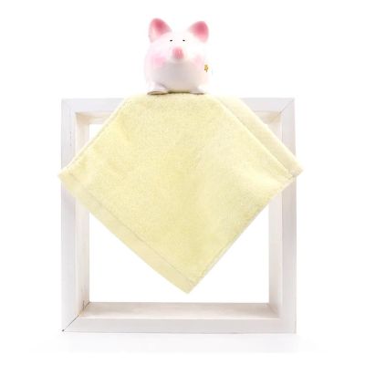 ADETSES 1Pc 20x20cm Small Solid Color Cotton Soft Absorbent Home Bathroom Face Towel(Yellow)