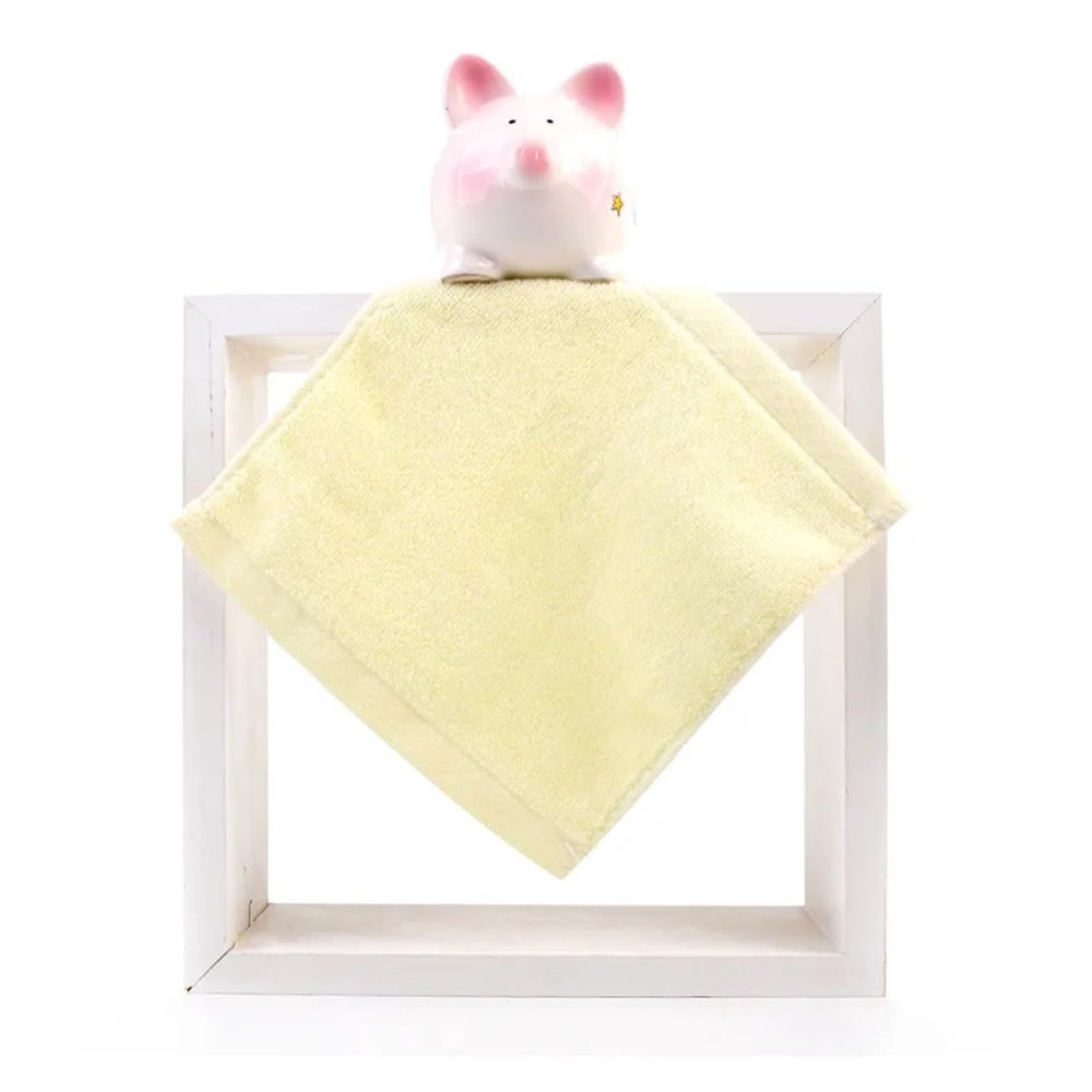 ADETSES 1Pc 20x20cm Small Solid Color Cotton Soft Absorbent Home Bathroom Face Towel(Yellow)