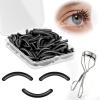 100 Pcs Eyelash Curler Refill Pads, Silicone Rubber Eye Lash Curler Replacement Refills Thick for Universal Eyelash Curlers,Black view 1