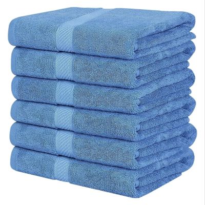 ADETSES 18 Pack Set (24 X 48 Inches), 500 GSM Spun Cotton Medium Lightweight and Highly Absorbent(Electric Blue)