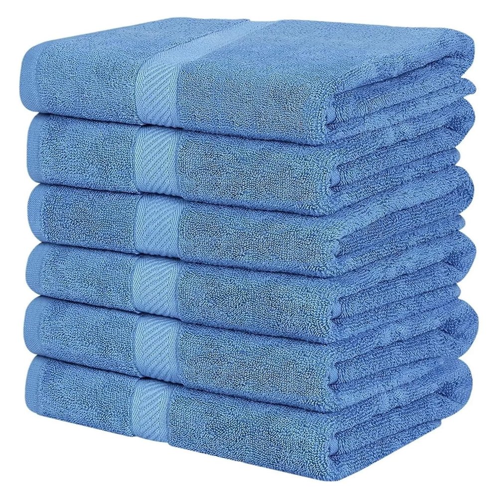 ADETSES 18 Pack Set (24 X 48 Inches), 500 GSM Spun Cotton Medium Lightweight and Highly Absorbent(Electric Blue)