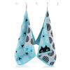 ADETSES 1PC 35 * 40cm Three-Layer Soft Cotton Fabric Jacquard Cartoon Cat Bear Hanging Towels Square Face Hand Gauze(C) view 3