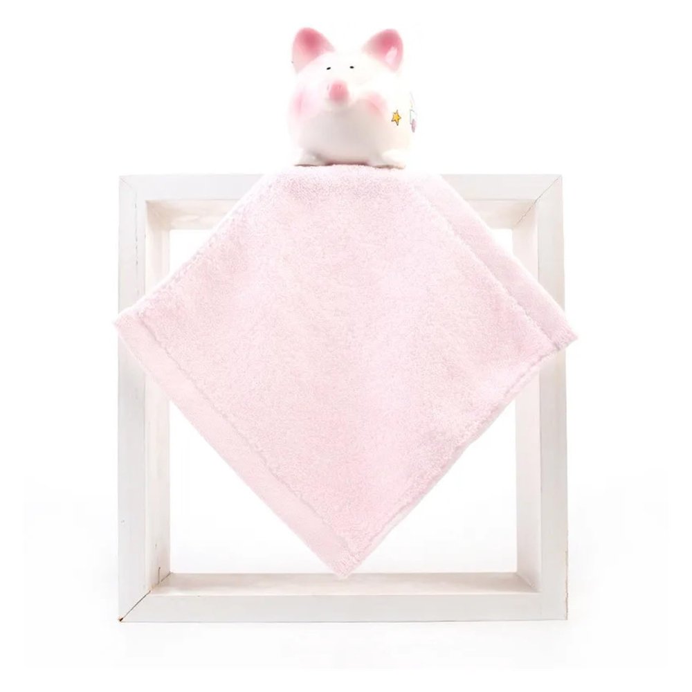 ADETSES 1Pc 20x20cm Small Solid Color Cotton Soft Absorbent Home Bathroom Face Towel(Pink)