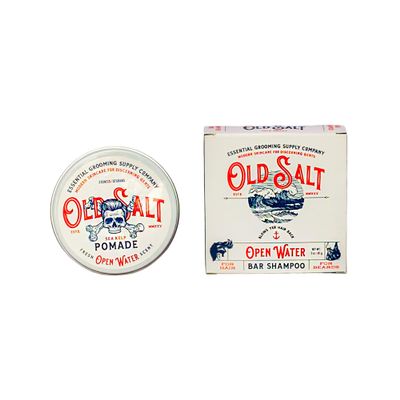 Open Water Hair Pomade and Bar Shampoo Set - Old Salt Grooming Supply - Undaria Sea Kelp Formula, Sea Moss Scent, Handcrafted, Natural, No Harsh Chemicals, Water Based, nourishing,