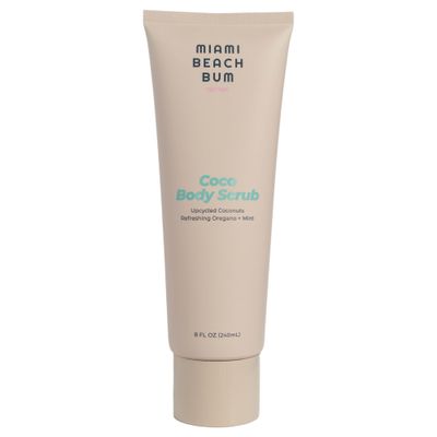 Miami Beach Bum, Coco Body Scrub, exfoliates, breakouts and irritation, Oregano & lactobacillus, Glycerin & Coconut Oils, Aloe 8oz