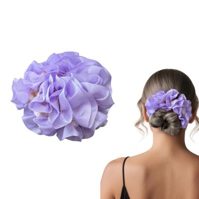1 Piece Ruffles Hair Scrunchie, Double-layer Scrunchies No Damage Hair Ties for Women and Girls, Hair Accessories (Lavender)