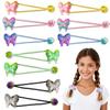 10PCS Ball Charm Hair Ties for Little Girls, Elastic Ponytail Holders with Butterfly & Balls, Colorful Hair Accessories for Thick view 1
