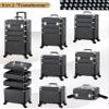 Costravio 5 in 1 Rolling Makeup Case on Wheels Large Cosmetology Case Organizer Beauty Cosmetic Train Case Travel Nail Cart for Make-up Studio Hair Salon, Black Rhinestone view 2