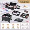 Costravio 5 in 1 Rolling Makeup Case on Wheels Large Cosmetology Case Organizer Beauty Cosmetic Train Case Travel Nail Cart for Make-up Studio Hair Salon, Black Rhinestone view 3
