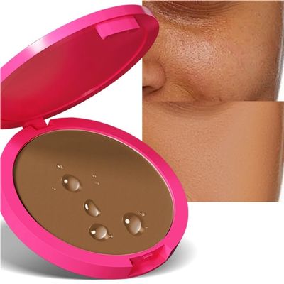 ALLUREMOUR Natural Matte Pressed Powder Oil Control Brighten Whitening Face Base Foundation Compact Concealer Makeup Cosmetics(E)