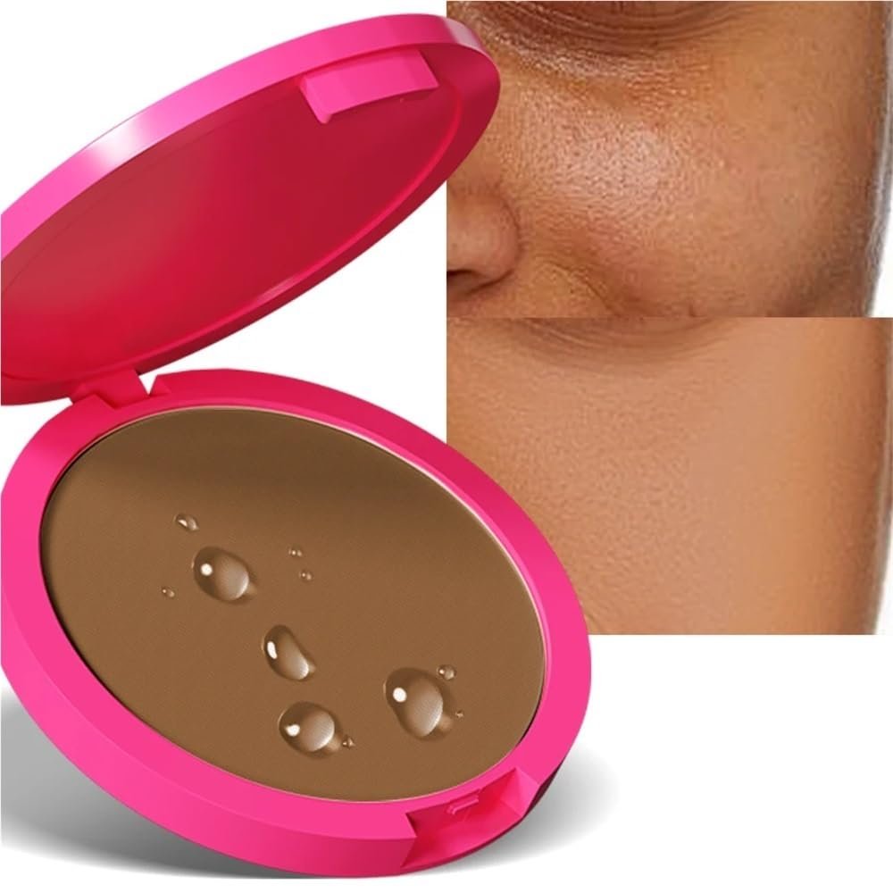 ALLUREMOUR Natural Matte Pressed Powder Oil Control Brighten Whitening Face Base Foundation Compact Concealer Makeup Cosmetics(E)
