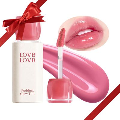 LOVB LOVB Pudding Glow Korean Lip Tint | Natural Lip Stain | Gloss to Stain | Long-Lasting & Non-Sticky | Lightweight Lip Tint | Perfect Holiday Gift for Teen Girls & Women | 0.14 oz. (07 COCO ROSE)
