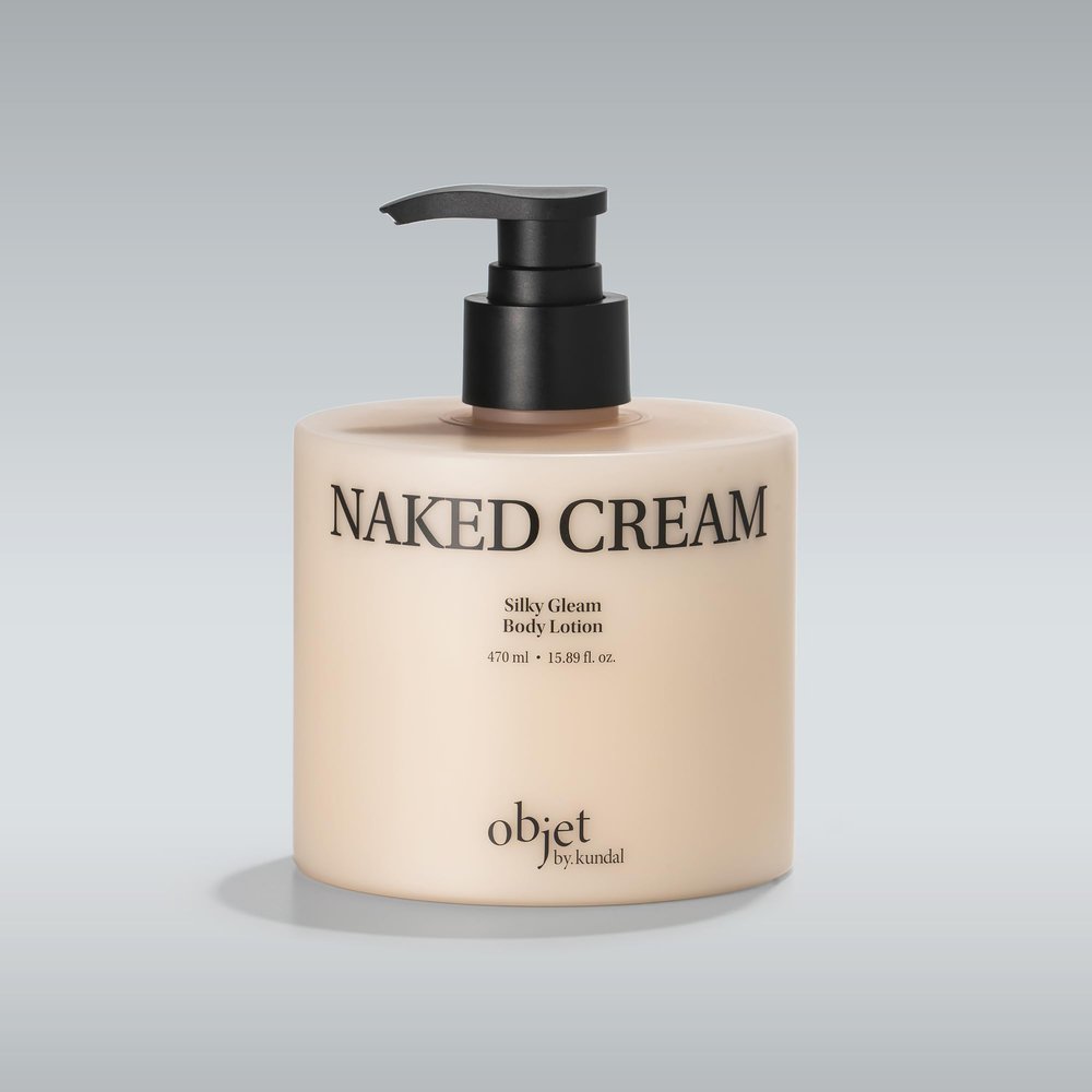 objet by KUNDAL Silky Gleam K Beauty Body Lotion, Naked Cream, 15.89 Fl Oz - Deep Barrier Hydration 24H Glow & Smooth Firm Skin, Botanical Plant Oils & Butters, Niacinamide & Vitamin C & E