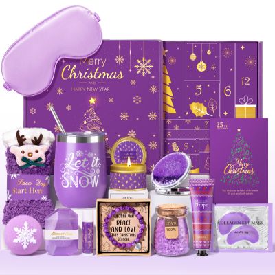 Advent Calendar 2025 for Adult Women - 12 Days of Christmas Advent Calendar for Women, Mom, Wife, Girlfriend, Sister, Her - Unique Lavender Spa Self Care Gifts Basket w/Coffee Mug, Beauty, Bath Items