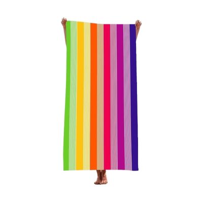 ADETSES Striped Beach Towel Quick DryBath Towels Portable Travel Gym Microfiber Print Sports Surf Couple Sand Free Large Size(M178,80x160cm)