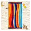 ADETSES Striped Beach Towel Quick DryBath Towels Portable Travel Gym Microfiber Print Sports Surf Couple Sand Free Large Size(M178,80x160cm) view 4