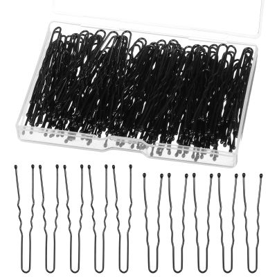 200PCS U Shaped Hair Pins, 2.4, 2 Inch Metal Bun Bobby Pins with Storage Box, Hair Pin for Buns for Women, Hairdressing Salon, Black