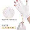 5 Pairs White Cotton Moisturizing GloveFingerless Design Cotton Gloves for Adult Adult Uvshield Gloves Winter Knit Warm Mittens for Women & Men Stretch Half Finger Glove Touchscreen Friendly view 3